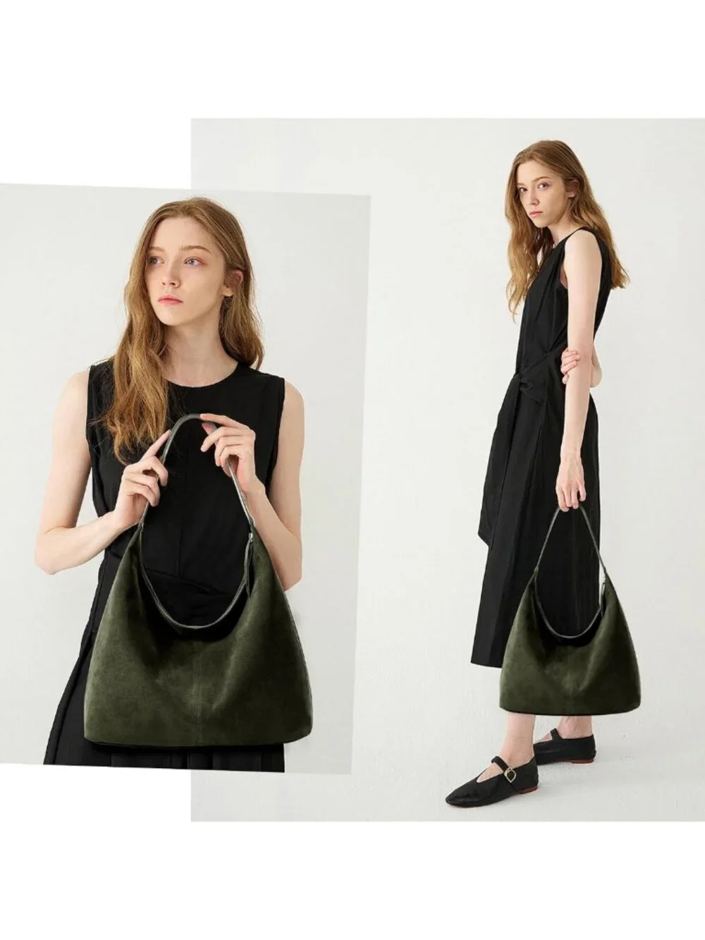 Stylish Vegan Leather Slouchy Tote Bag | 18L Hobo Purse with Zipper & Pockets